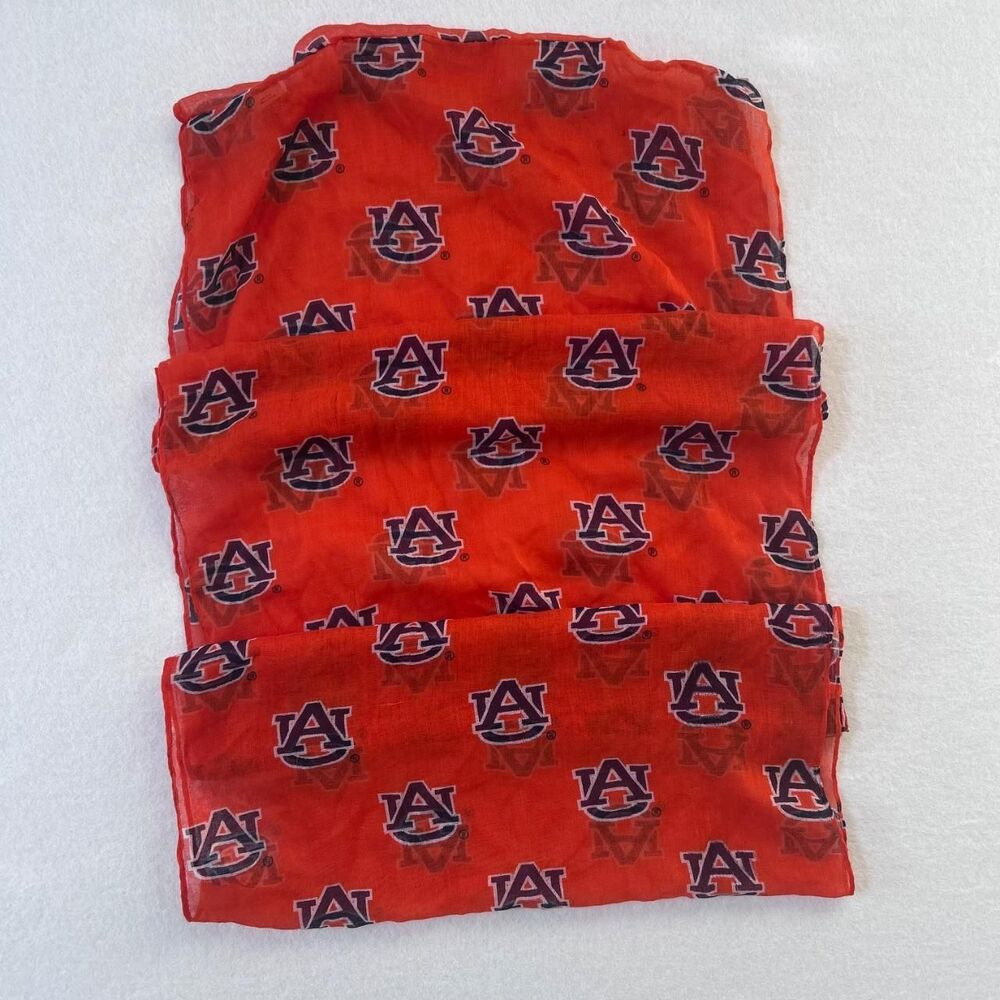 Auburn Scarf Orange and Navy Infinite Semi Sheer